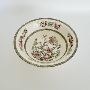 Vintage Johnson Bros Indian Tree 8" Round Serving Bowl Oriental Red Green Floral